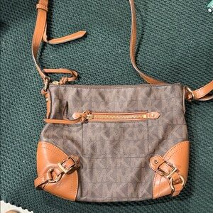 Michael Kors Brown and Tan Crossbody Bag